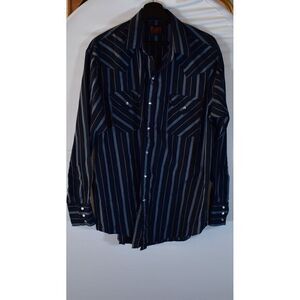 Plains Western Wear Long‎ sleeve shirt with pearl snaps size large